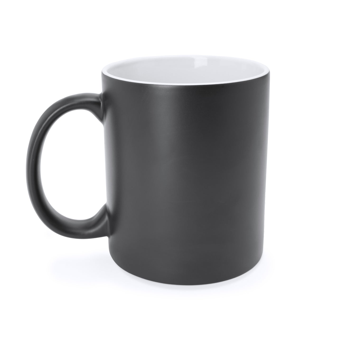 Taza mágica de cerámica de 350 ml. en acabado mate.