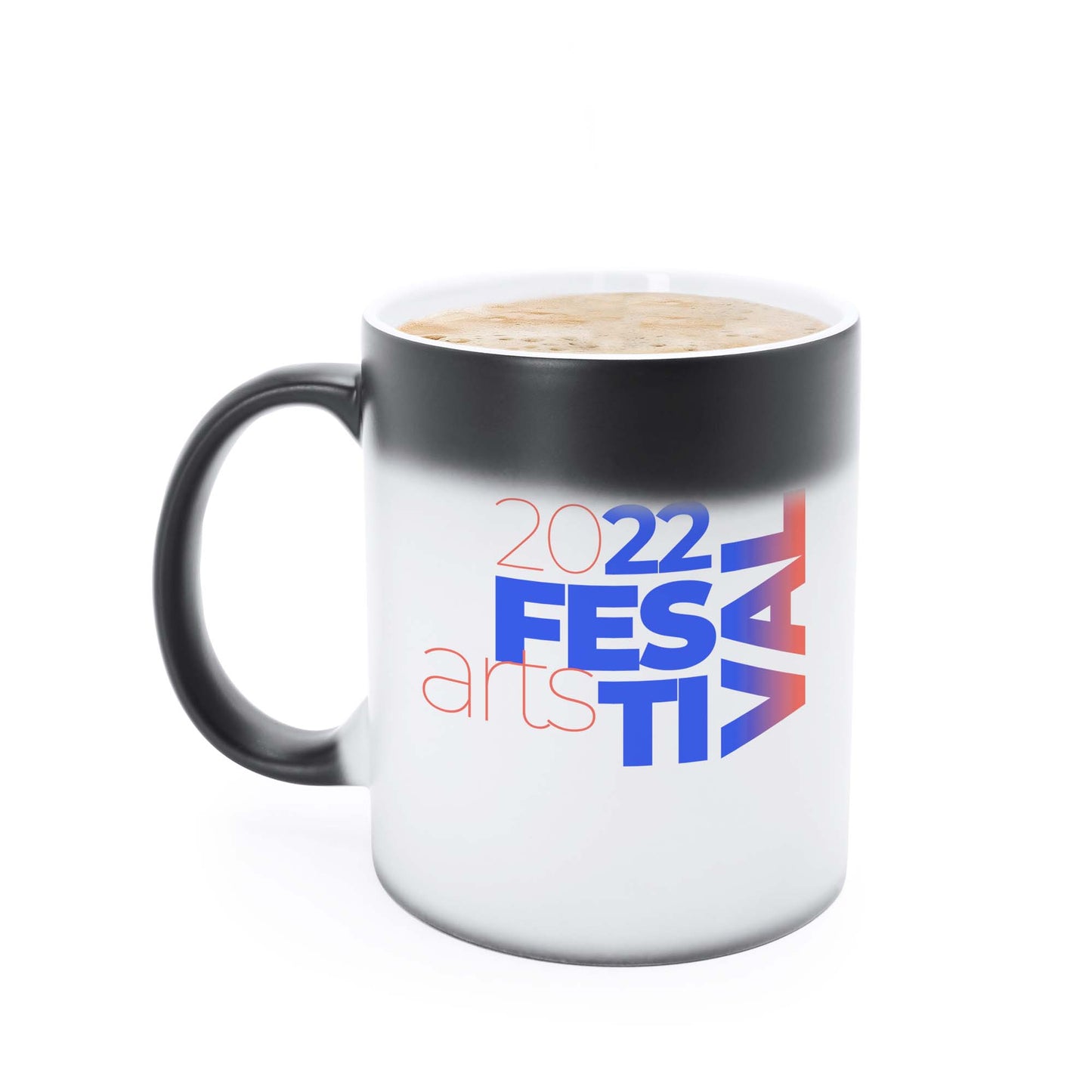 Taza mágica de cerámica de 350 ml. en acabado mate.