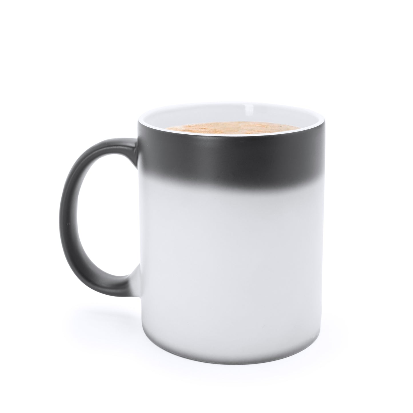 Taza mágica de cerámica de 350 ml. en acabado mate.