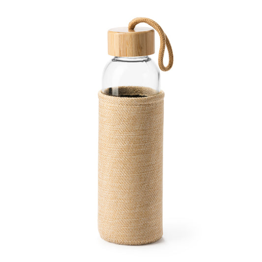 Bidón de cristal con funda de yute