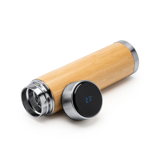 Termo doble pared de acero inoxidable 304 y bambú con infusor