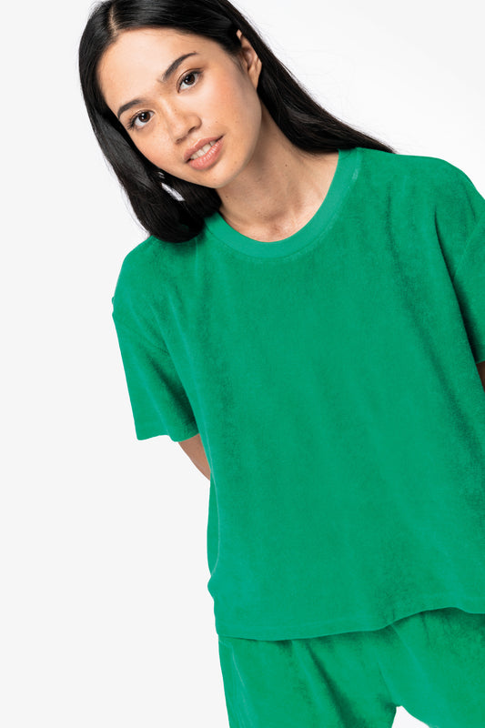 Camiseta ecorresponsable de rizo mujer OVERSIZE