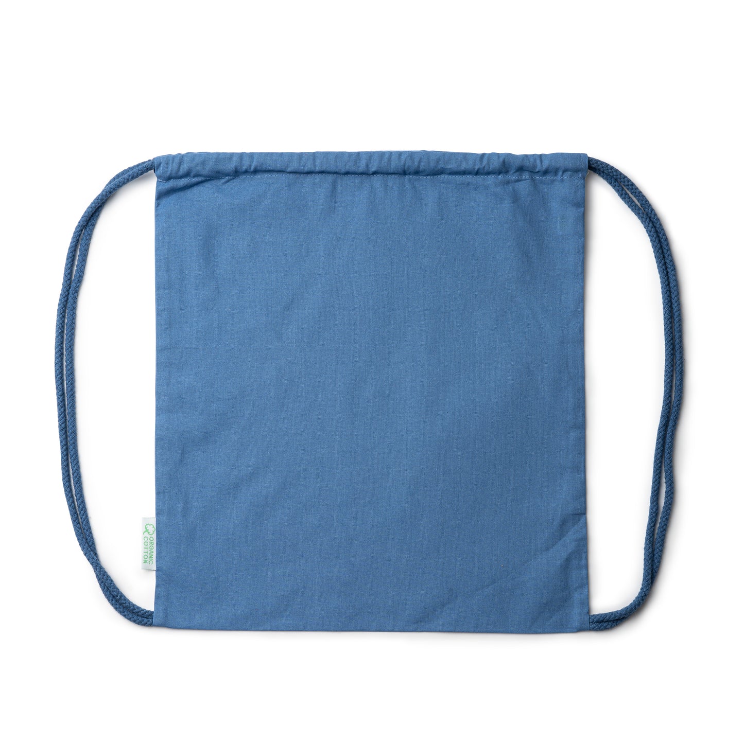 Mochila de cordones realizada 100% de algodón orgánico de 140 g/m². Cordones en color a juego con la mochila.