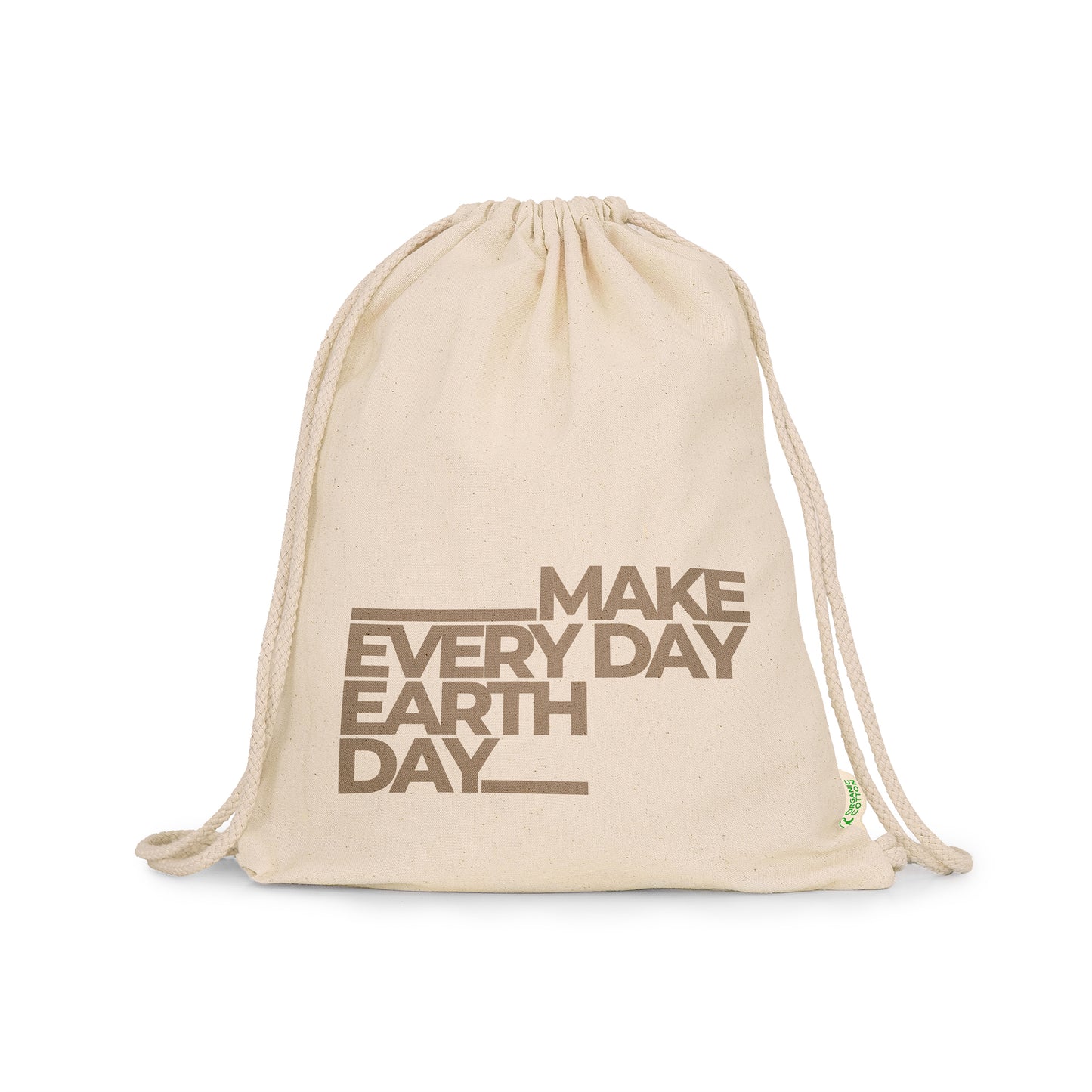 Mochila de cordones 100% de algodón orgánico. Cómoda mochila de uso diario.