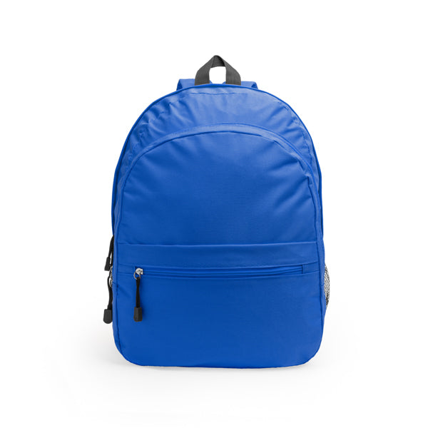 Mochila realizada en poliéster 600D con dos compartimentos principales y bolsillo frontal