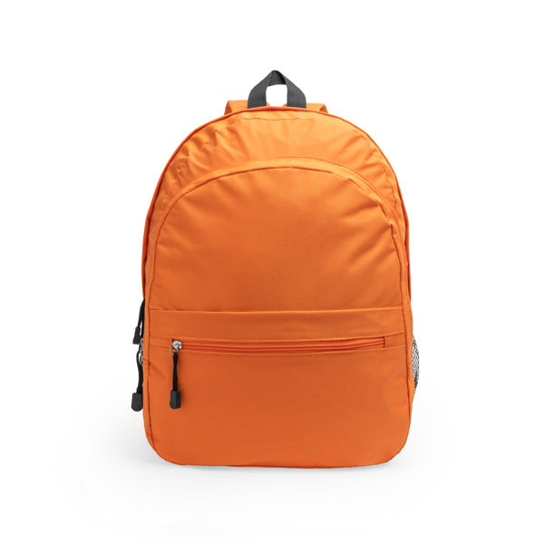 Mochila realizada en poliéster 600D con dos compartimentos principales y bolsillo frontal