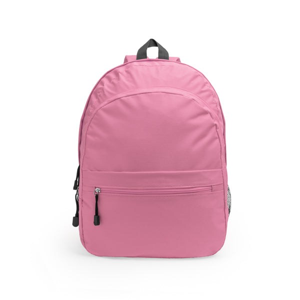 Mochila realizada en poliéster 600D con dos compartimentos principales y bolsillo frontal