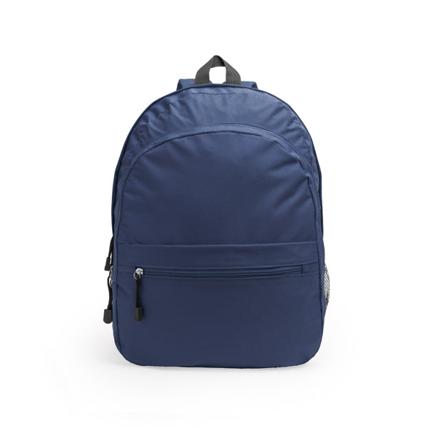 Mochila realizada en poliéster 600D con dos compartimentos principales y bolsillo frontal