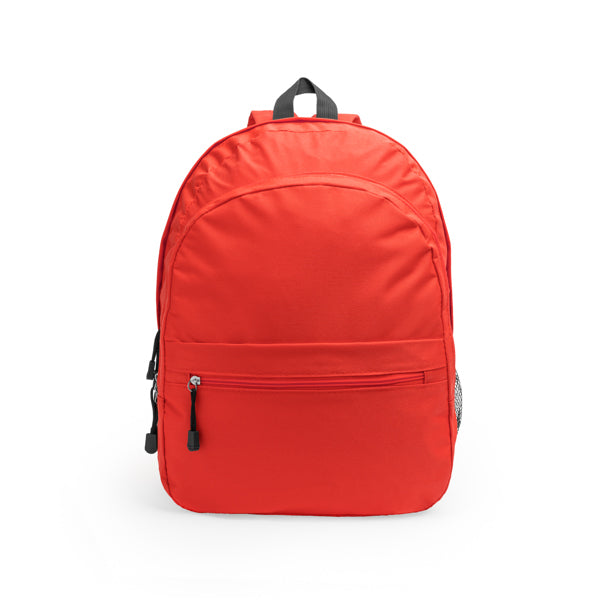 Mochila realizada en poliéster 600D con dos compartimentos principales y bolsillo frontal