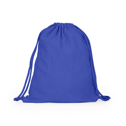Mochila 100% de algodón con cordones a juego. Disponible en varios colores.