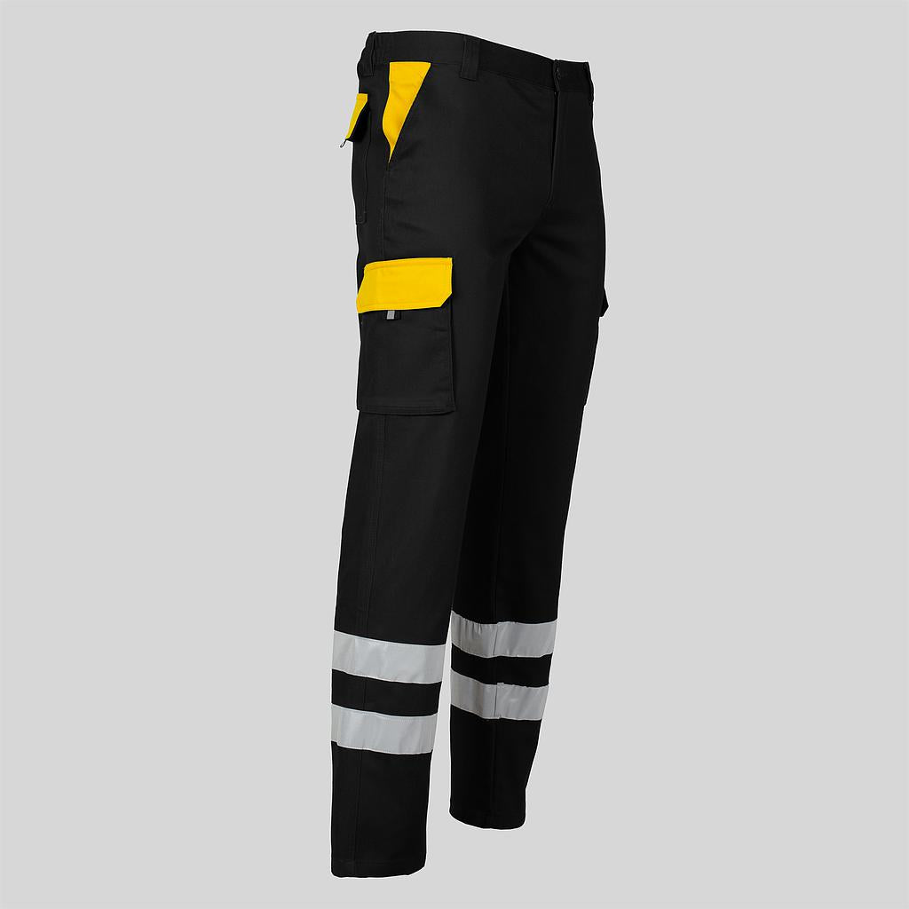 PANTALON UNISEX MULTIBOLSILLOS ELASTICO GAMO COMBI + 2 BANDAS REFLECT.