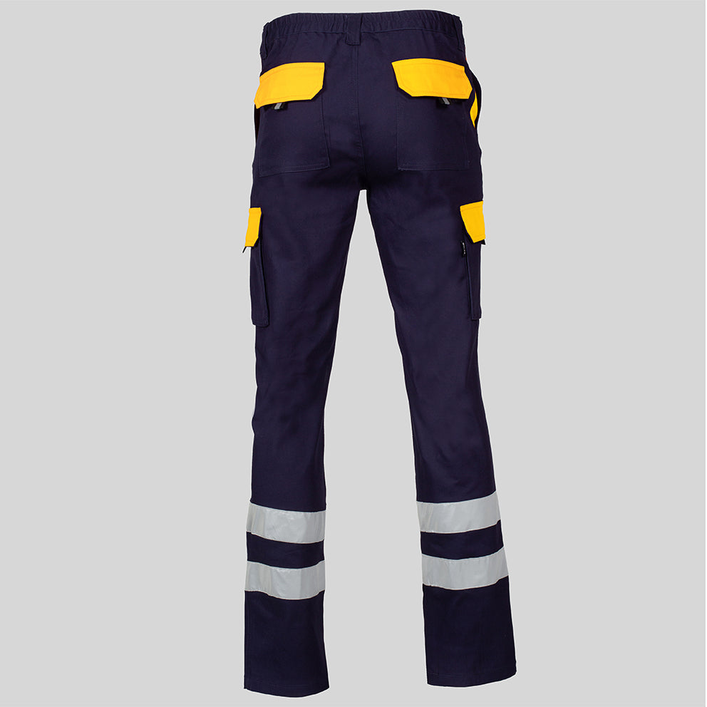 PANTALON UNISEX MULTIBOLSILLOS ELASTICO GAMO COMBI + 2 BANDAS REFLECT.