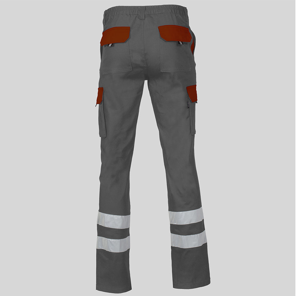 PANTALON UNISEX MULTIBOLSILLOS ELASTICO GAMO COMBI + 2 BANDAS REFLECT.