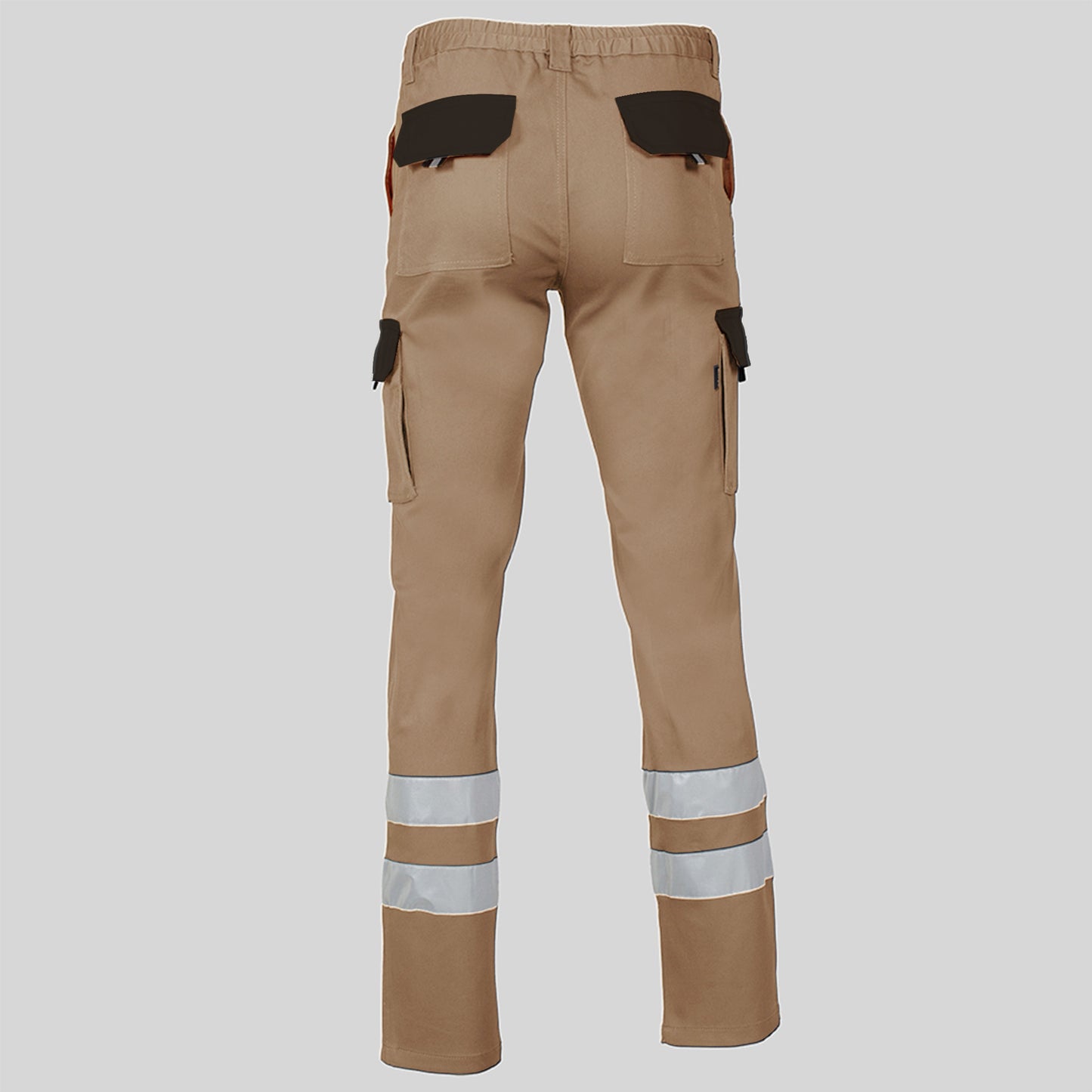 PANTALON UNISEX MULTIBOLSILLOS ELASTICO GAMO COMBI + 2 BANDAS REFLECT.