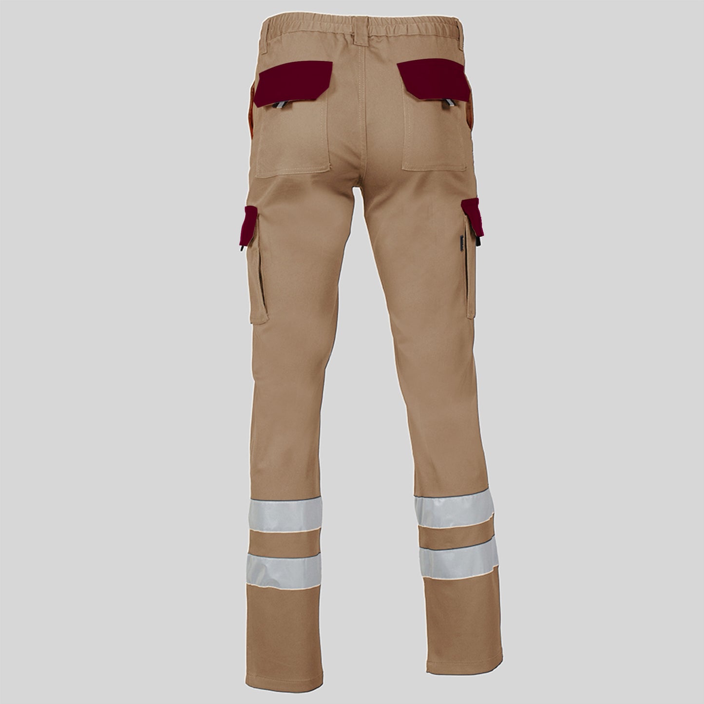 PANTALON UNISEX MULTIBOLSILLOS ELASTICO GAMO COMBI + 2 BANDAS REFLECT.