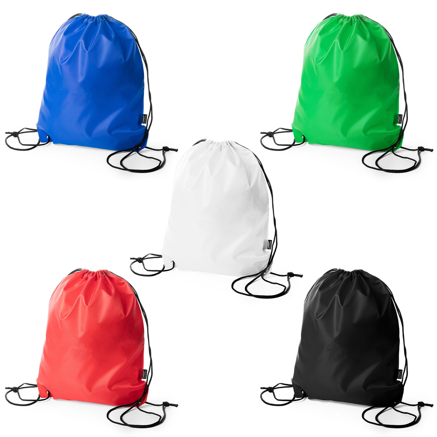 Mochila de cordones realizada en suave material RPET con esquinas reforzadas.
