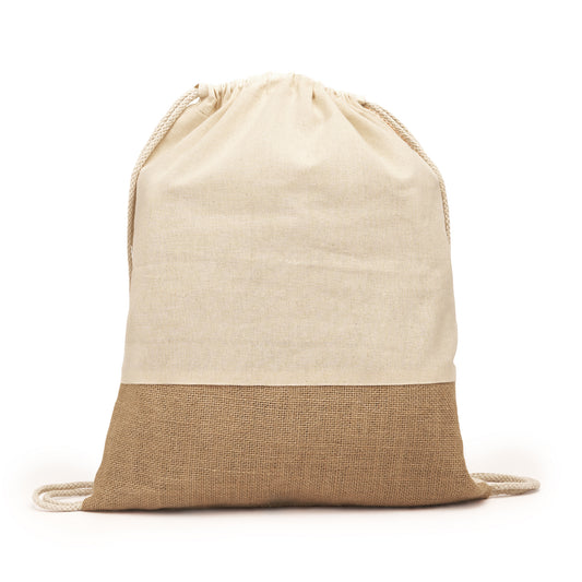 Mochila de cordones línea eco de algodón de 120 g/m² y yute
