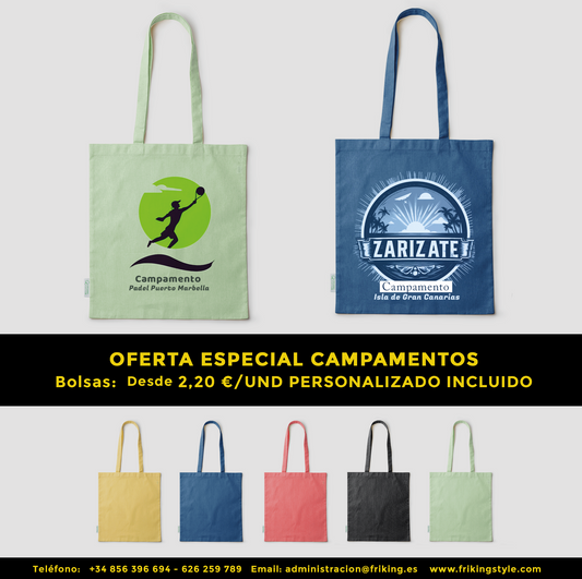 Bolsas de Asas Personalizadas para Campamentos de Verano