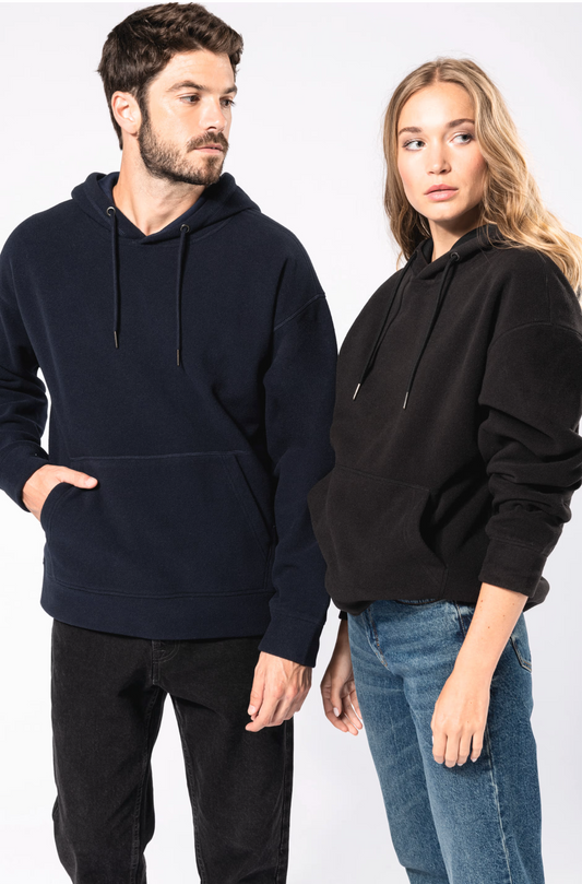 Sudadera oversize con capucha - micropolar reciclado - Unisex.