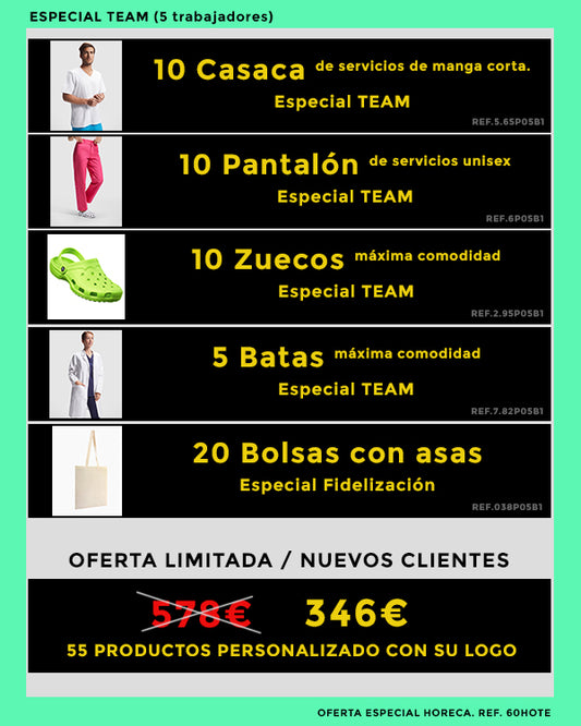 OFERTA ESPECIAL CLINICAS DENTALES. 5 TRABAJADORES Ref. 05CD