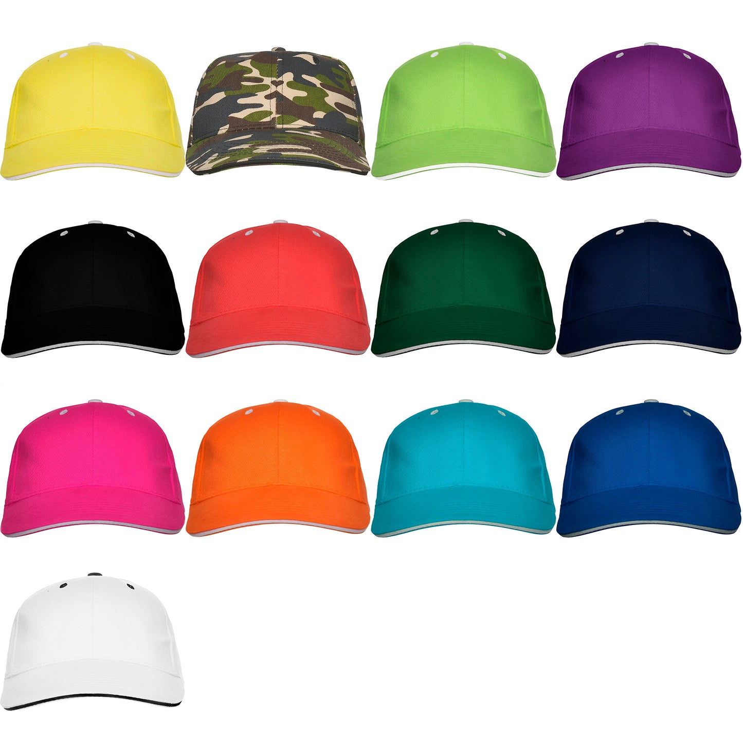 Gorra 6 paneles con sándwich a contraste.
