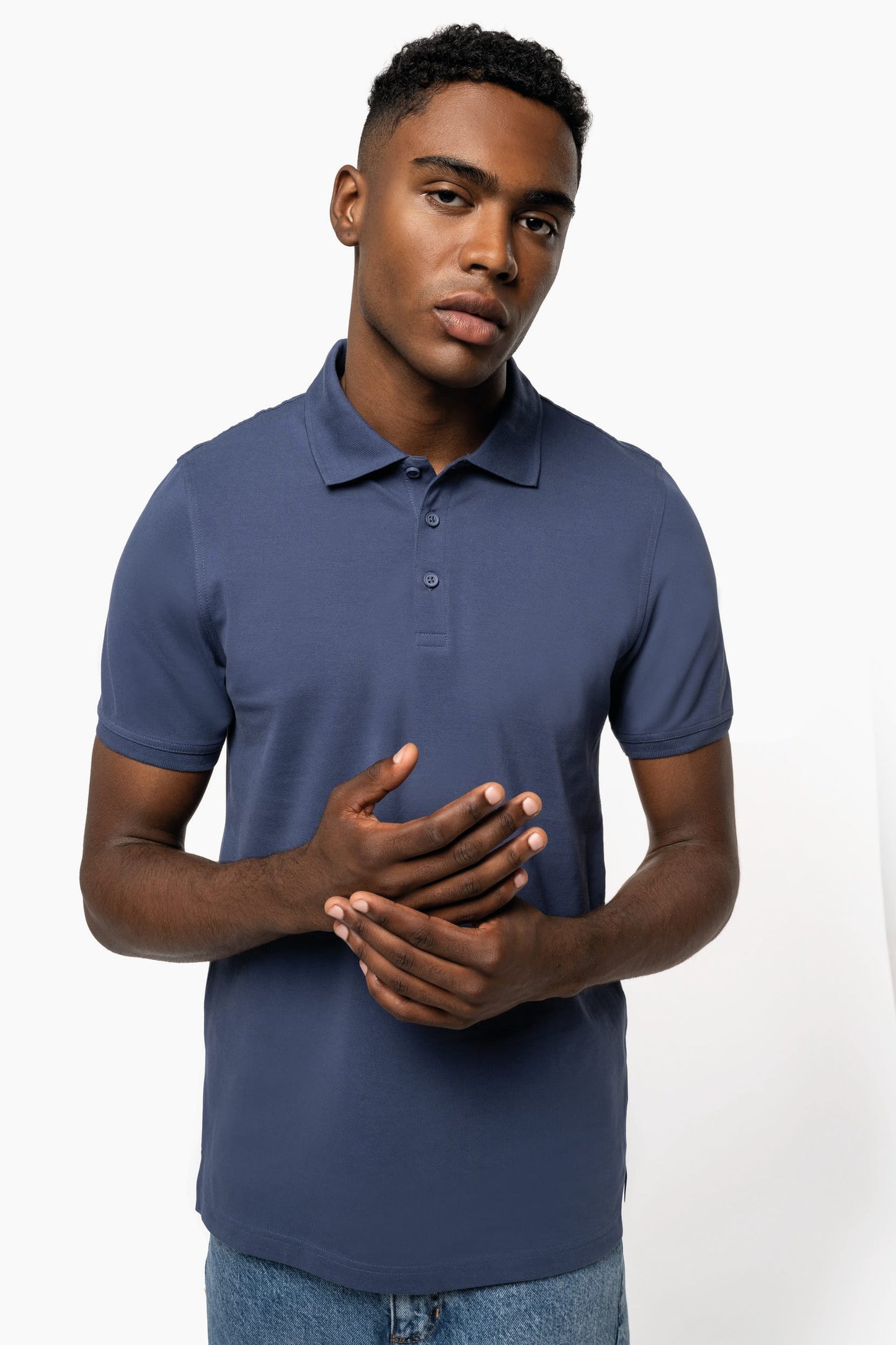 Polo de punto piqué manga corta hombre Kariban K239