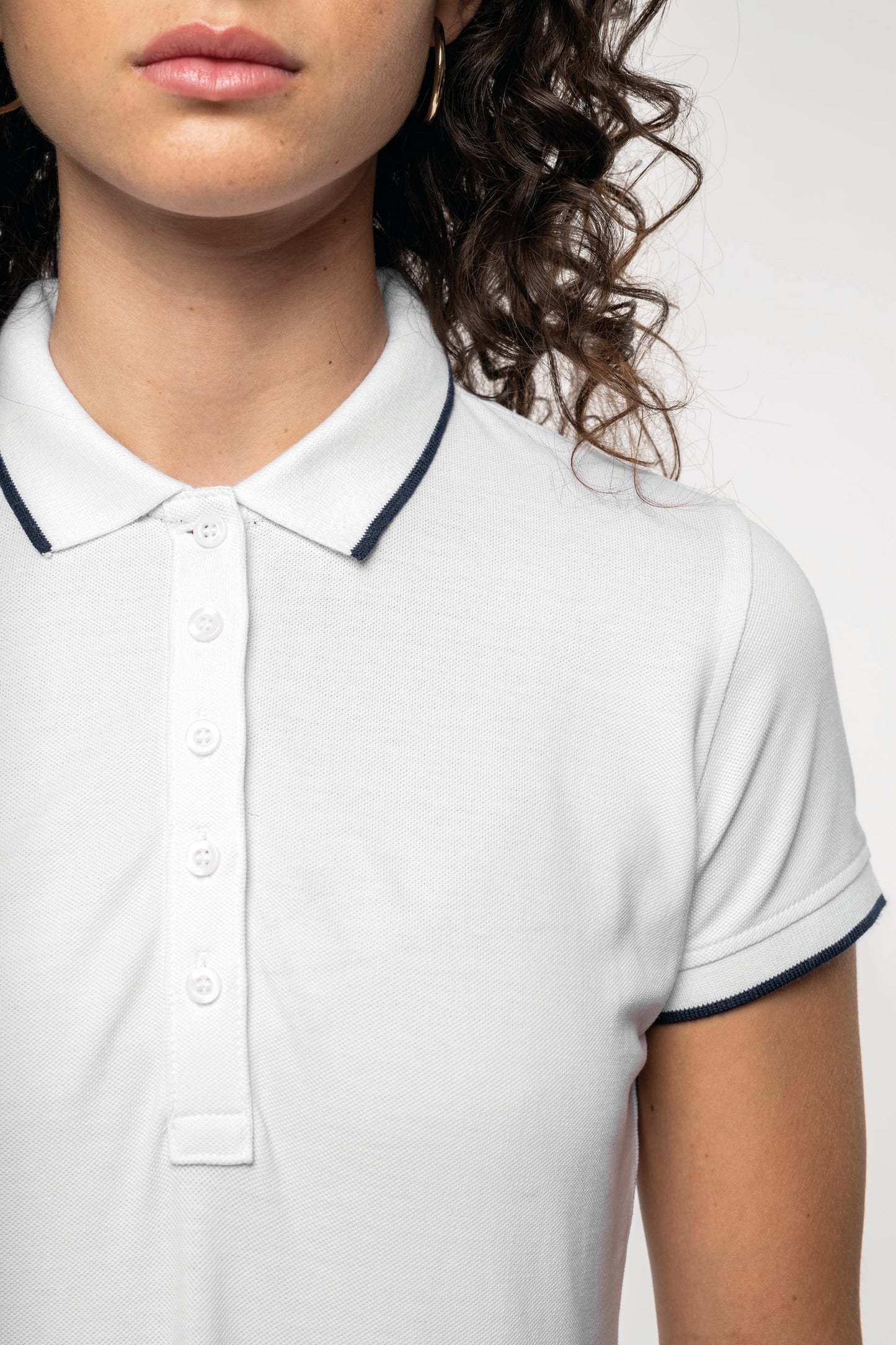 Polo piqué maga corta mujer Kariban K252