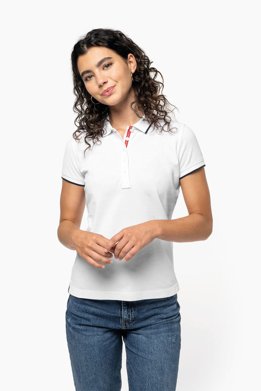 Polo piqué maga corta mujer Kariban K252
