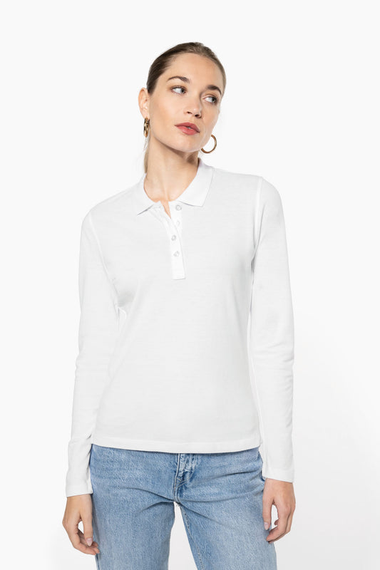Polo piqué de manga larga de mujer Kariban