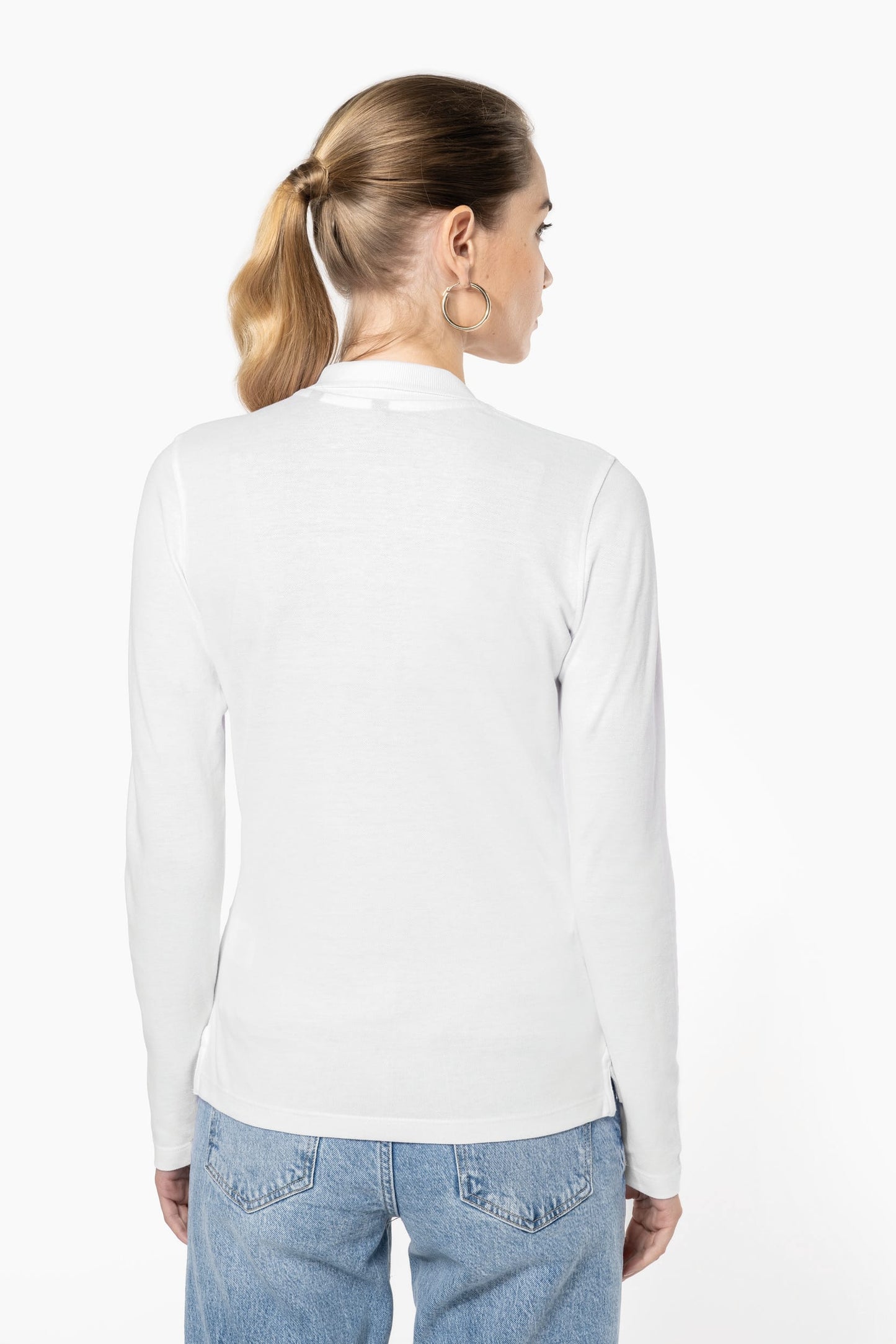 Polo piqué de manga larga de mujer Kariban