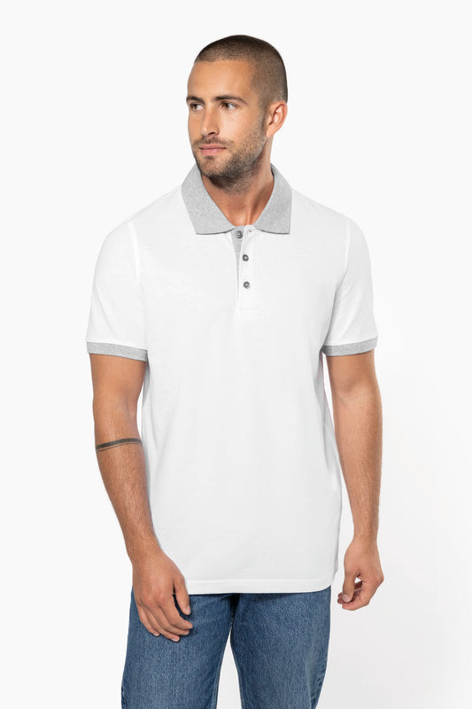 Polo piqué bicolor hombre Kariban K258