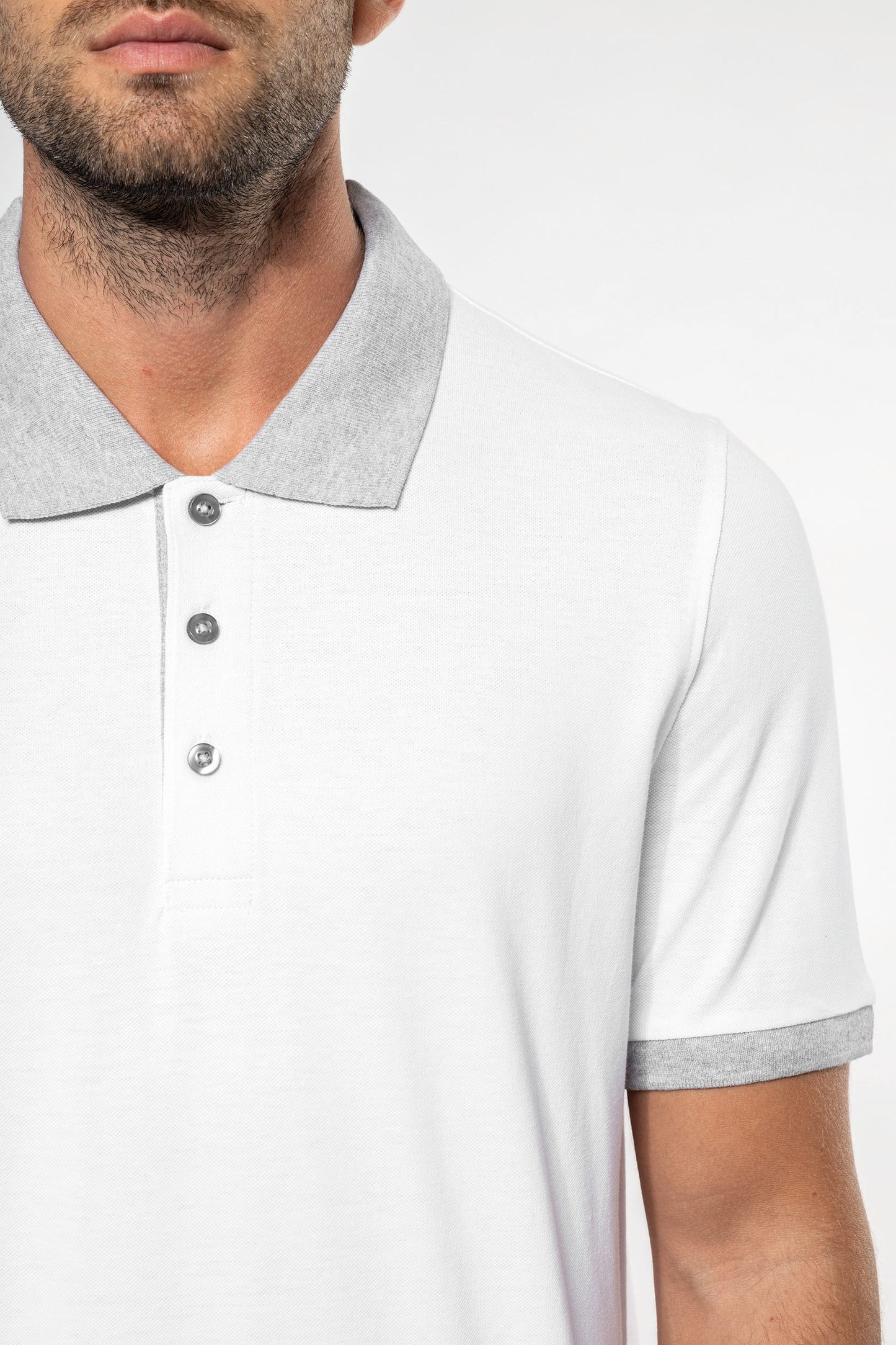 Polo piqué bicolor hombre Kariban K258