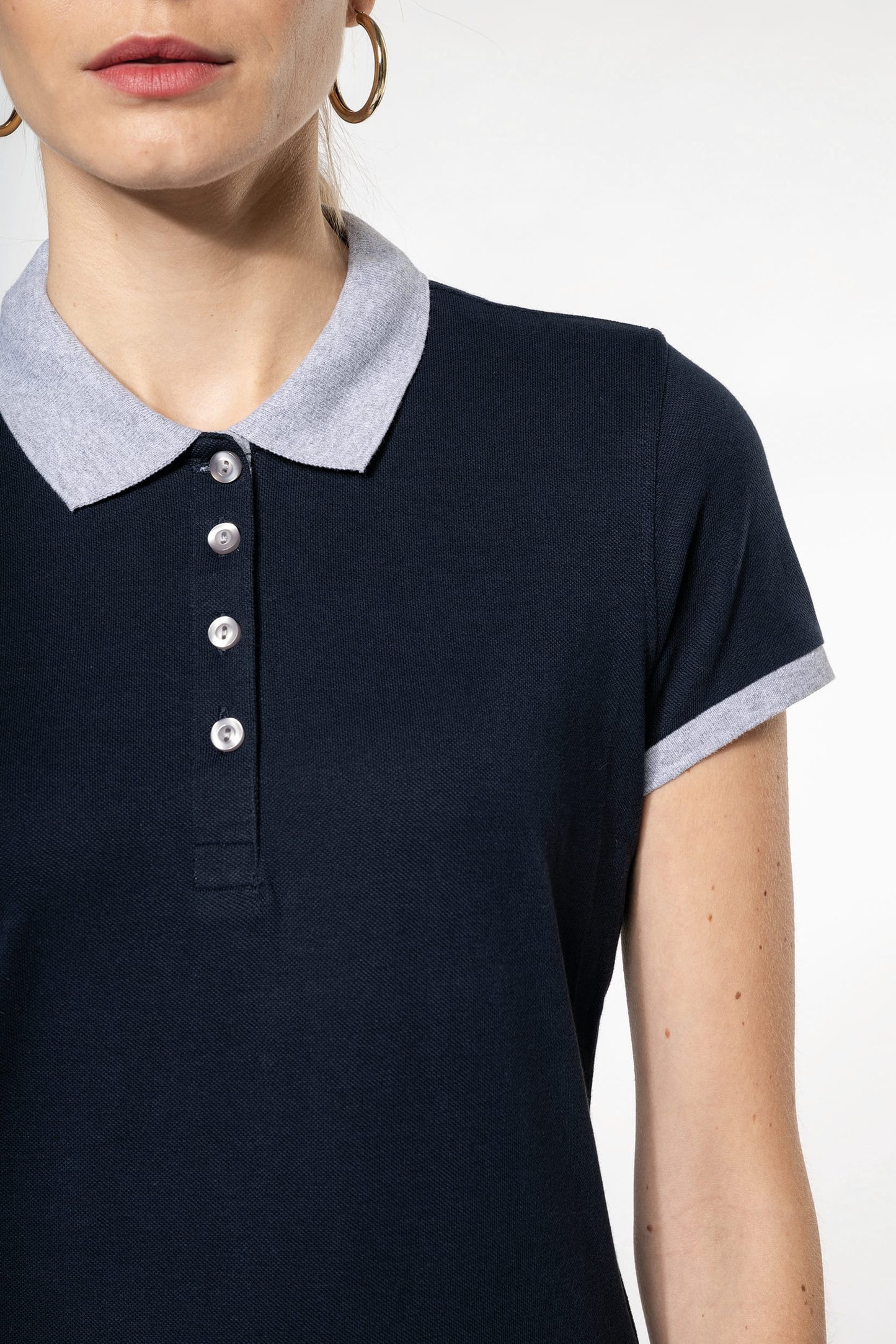 Polo piqué bicolor mujer Kariban K259