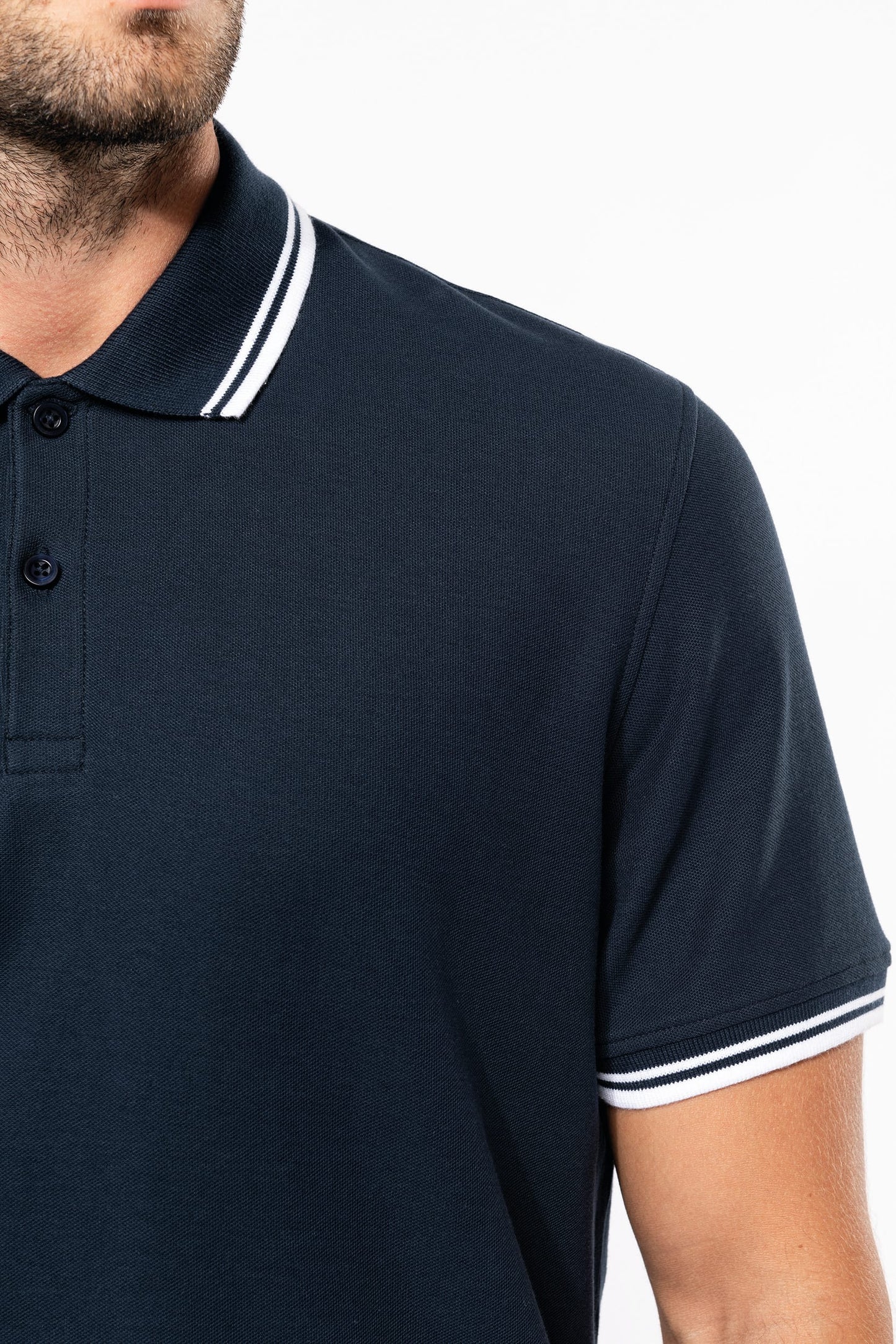 Polo de manga corta para hombre con ribetes contrastados Kariban K272