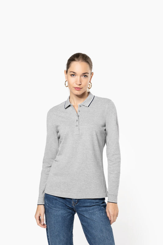 Polo piqué manga larga mujer Kariban K281