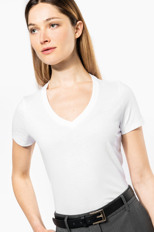 Camiseta Supima® cuello de pico manga corta mujer Kariban - Colección Corporate K3003