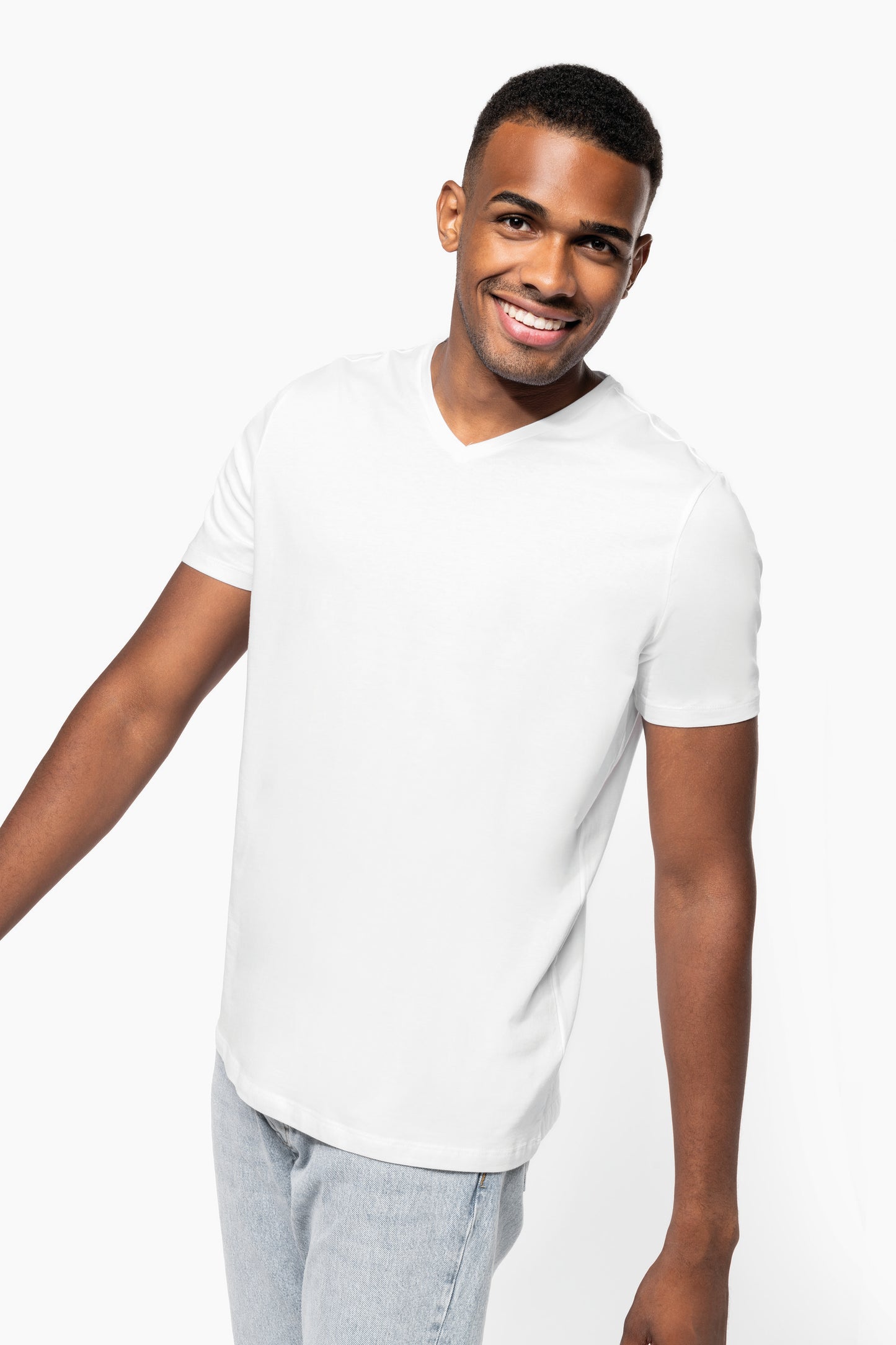 Camiseta con elastano cuello de pico hombre Kariban K3014