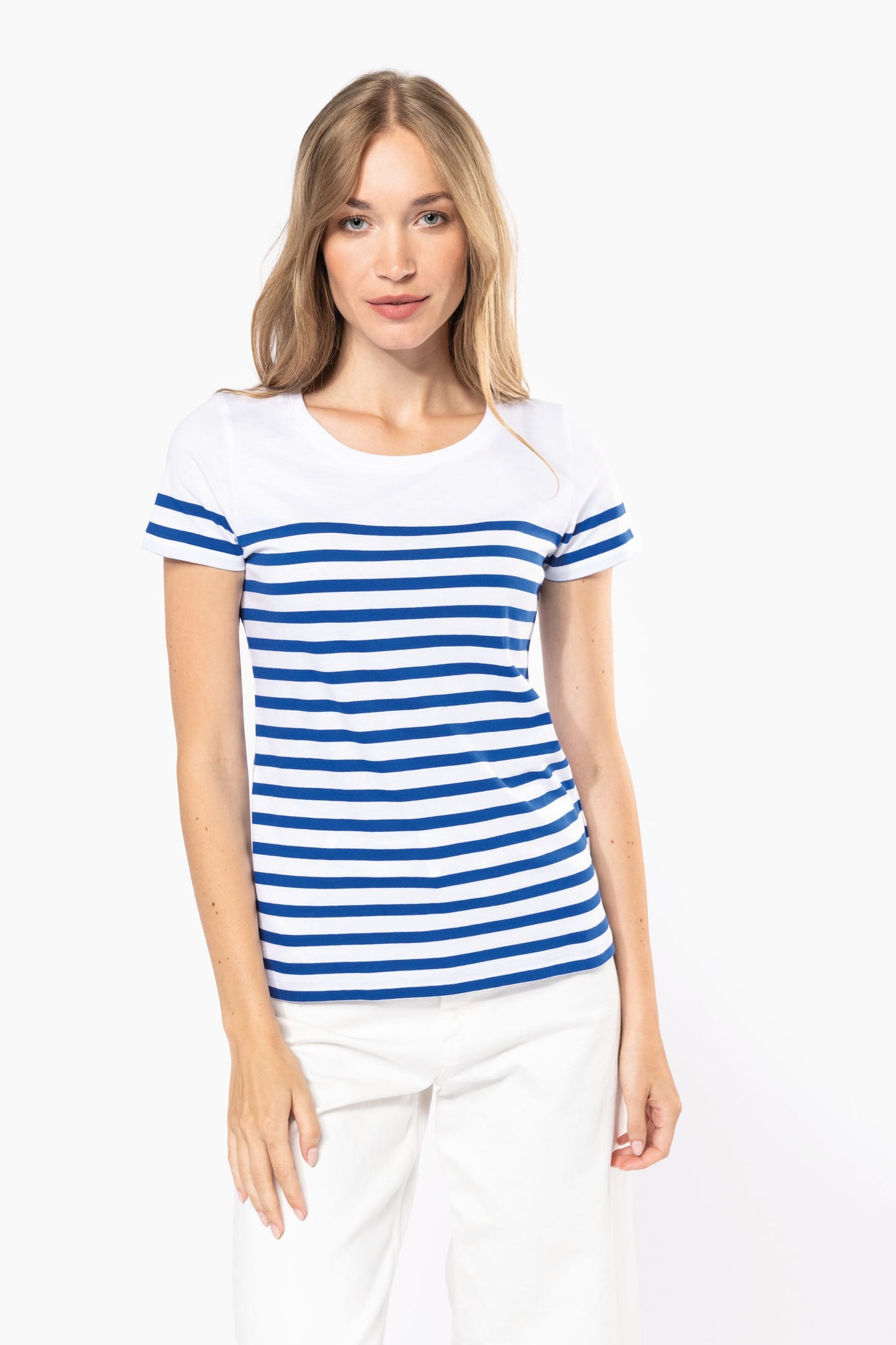 Camiseta marinera algodón orgánico mujer Kariban - Colección Sailing K3034