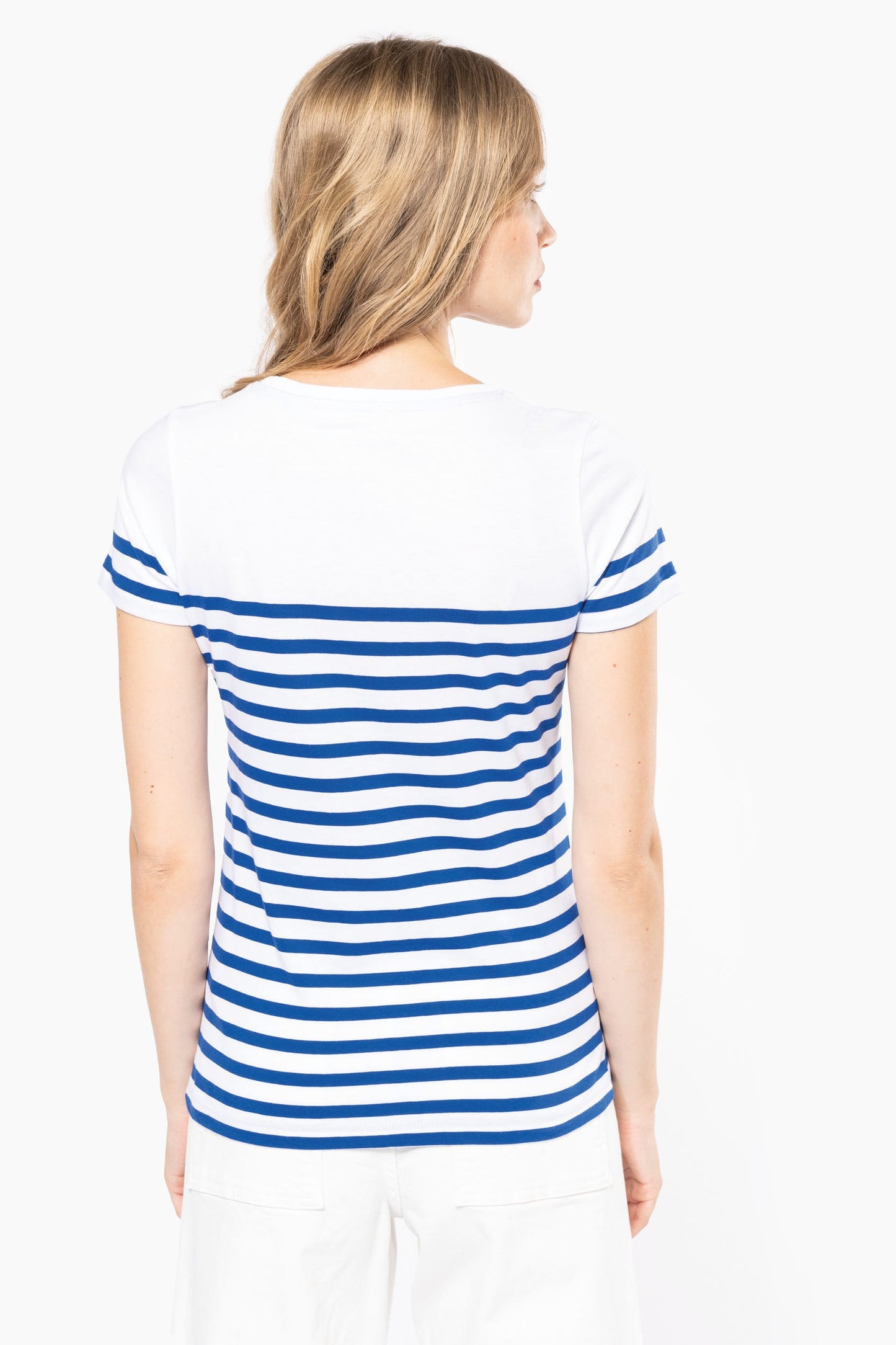 Camiseta marinera algodón orgánico mujer Kariban - Colección Sailing K3034