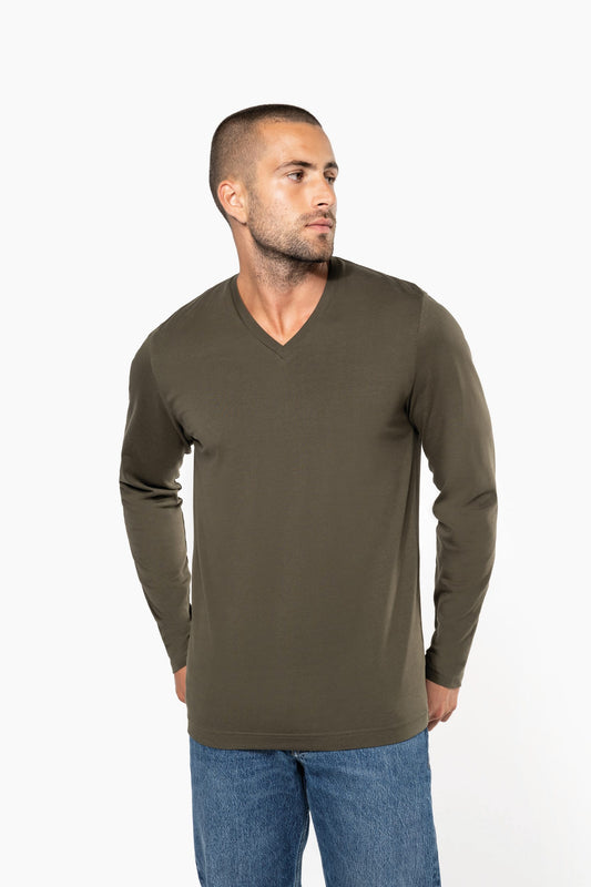 Camiseta de manga larga y cuello de pico de hombre Kariban K358
