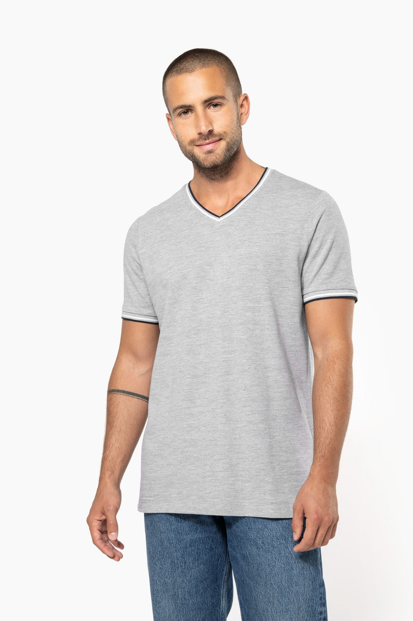Camiseta de punto piqué con cuello de pico de hombre Kariban K374