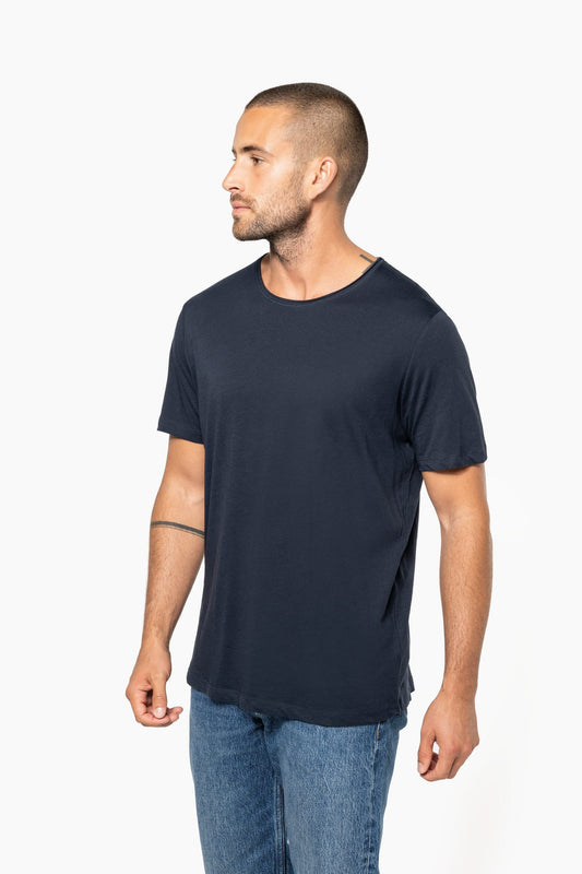 Camiseta orgánica con cuello sin costuras y manga corta hombre Kariban K398