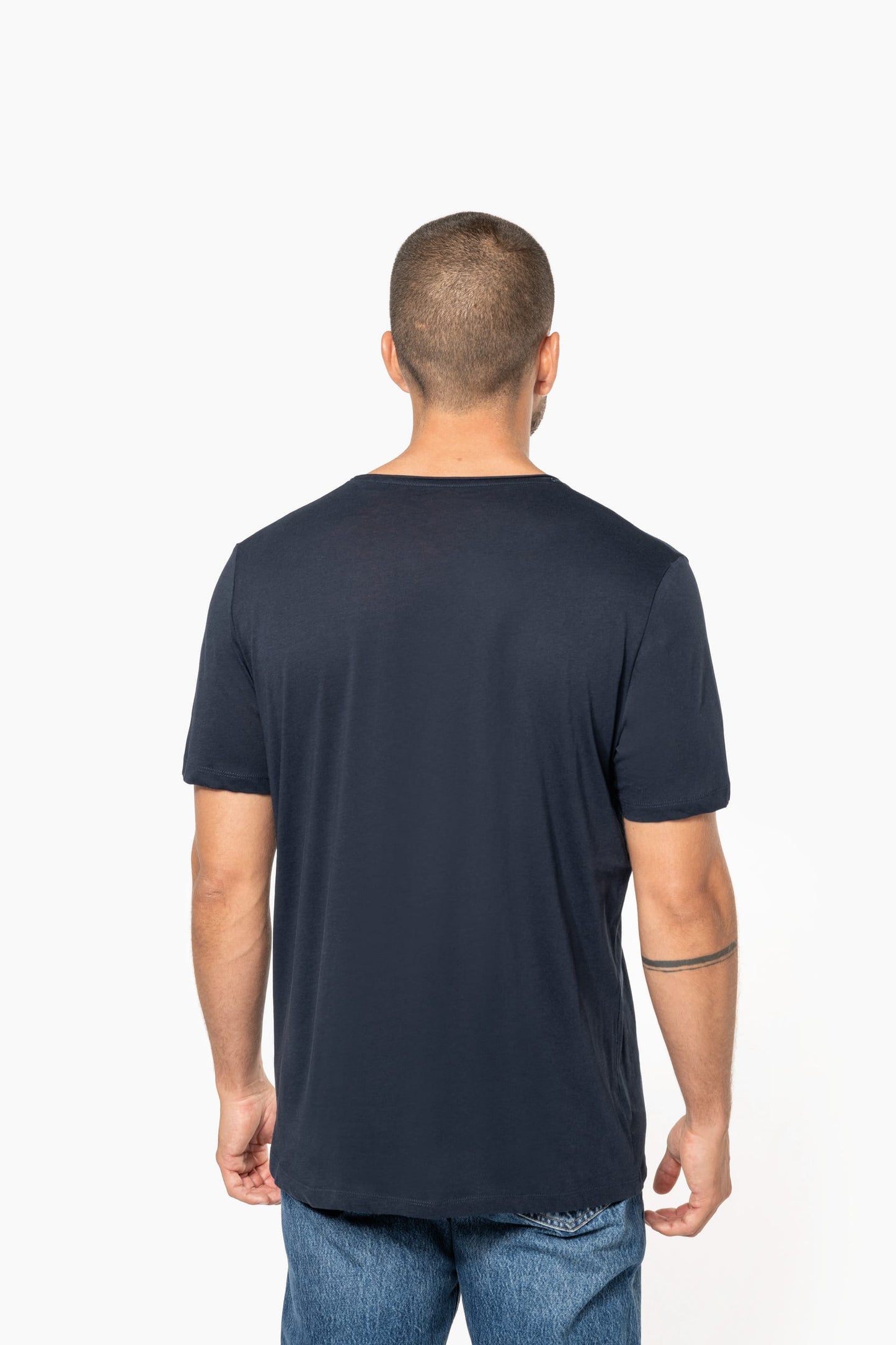 Camiseta orgánica con cuello sin costuras y manga corta hombre Kariban K398