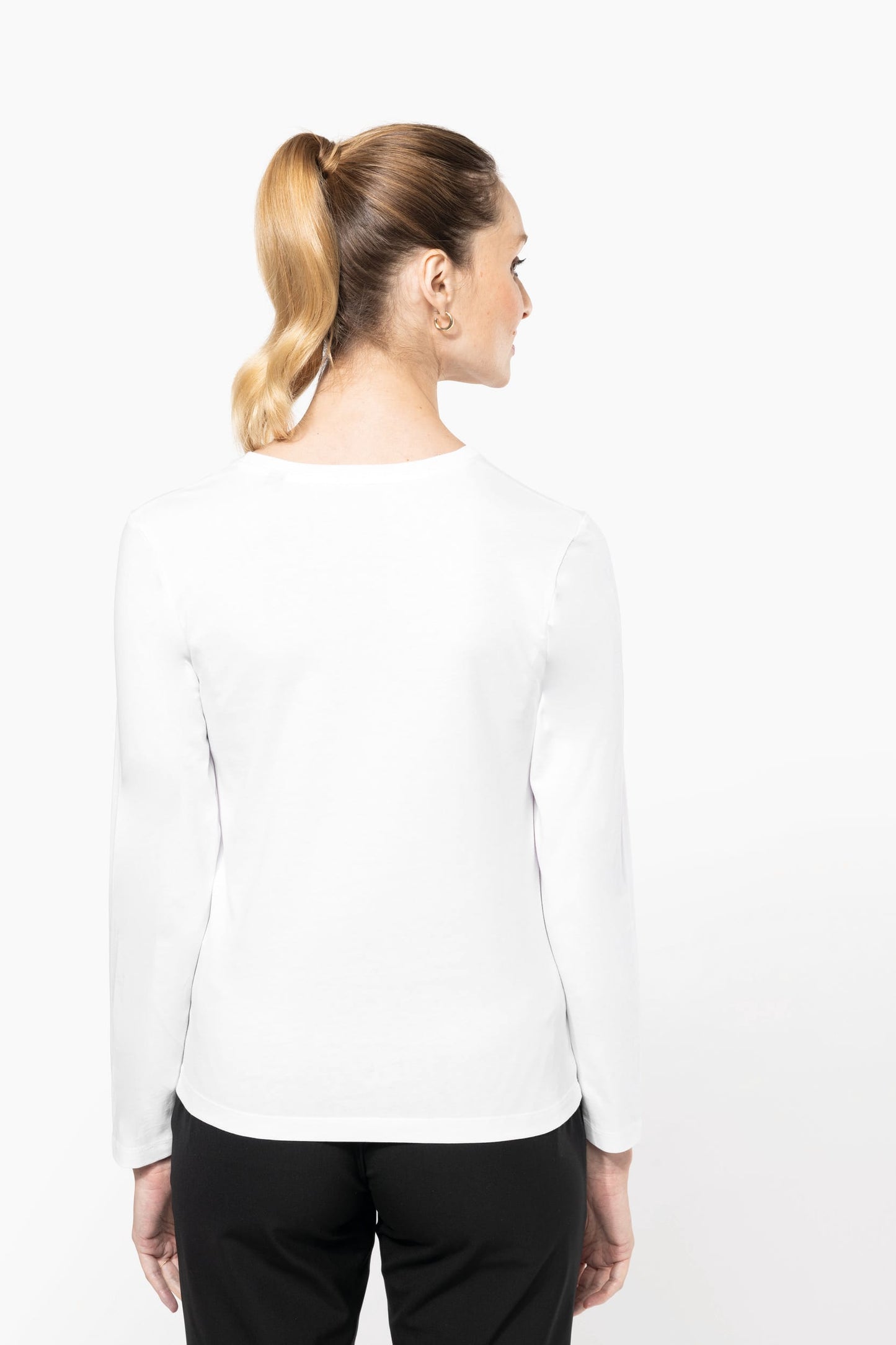 Camiseta Supima® cuello de pico manga larga mujer Kariban Premium PK307