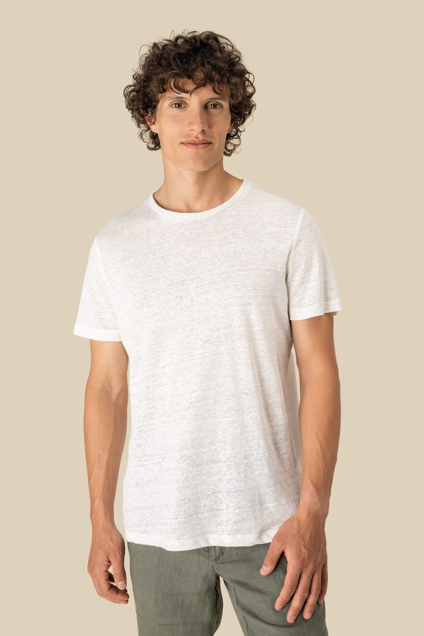Camiseta lino cuello redondo hombre Spasso SP320