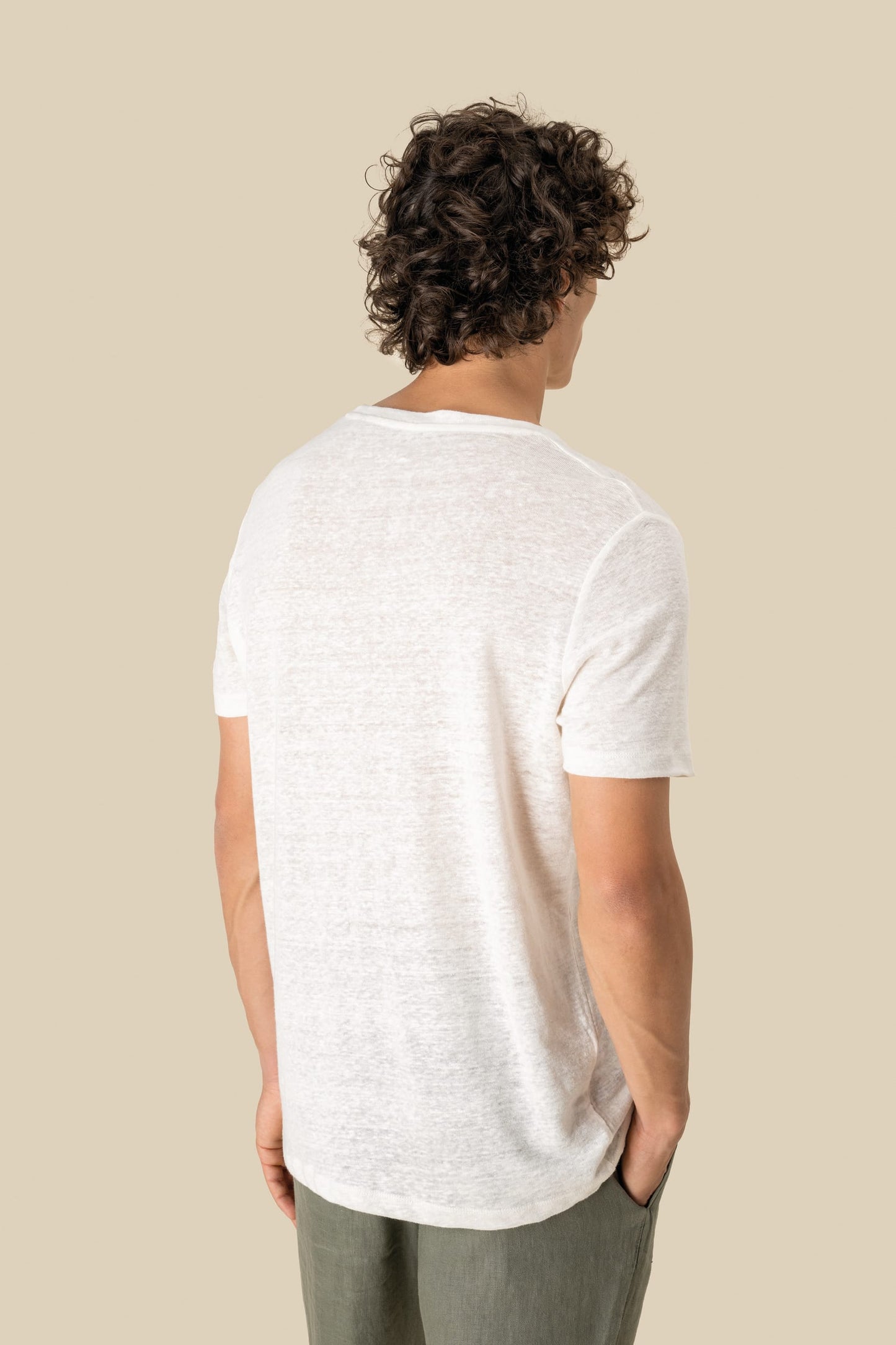 Camiseta lino cuello redondo hombre Spasso SP320