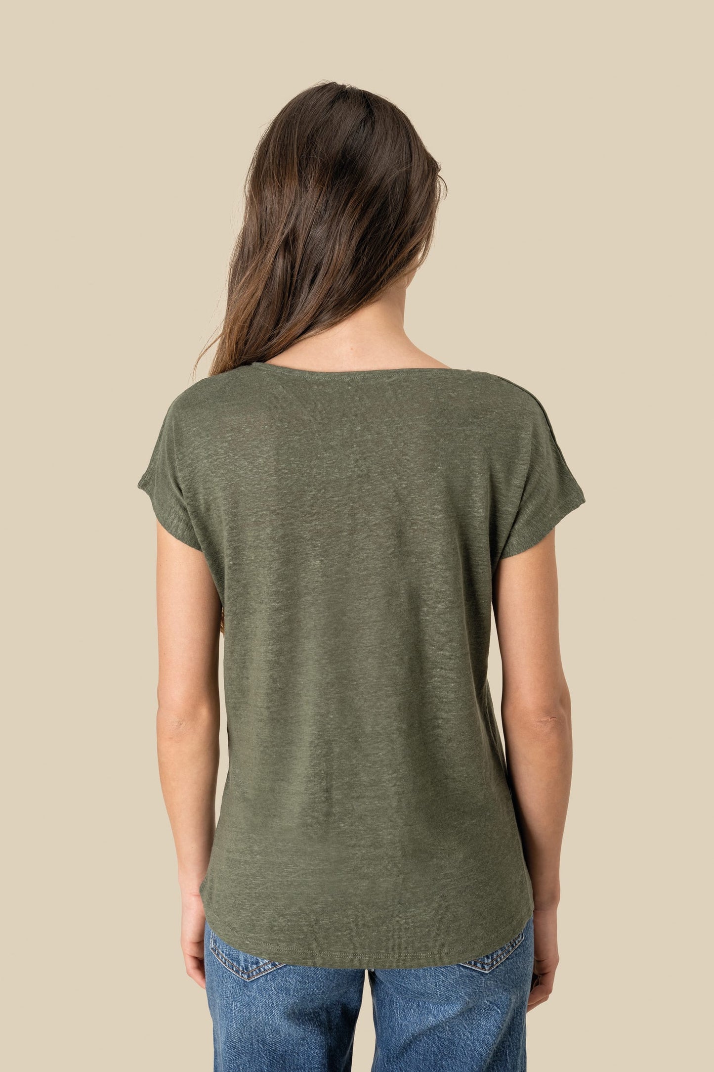 Camiseta lino cuello redondo mujer Spasso SP321