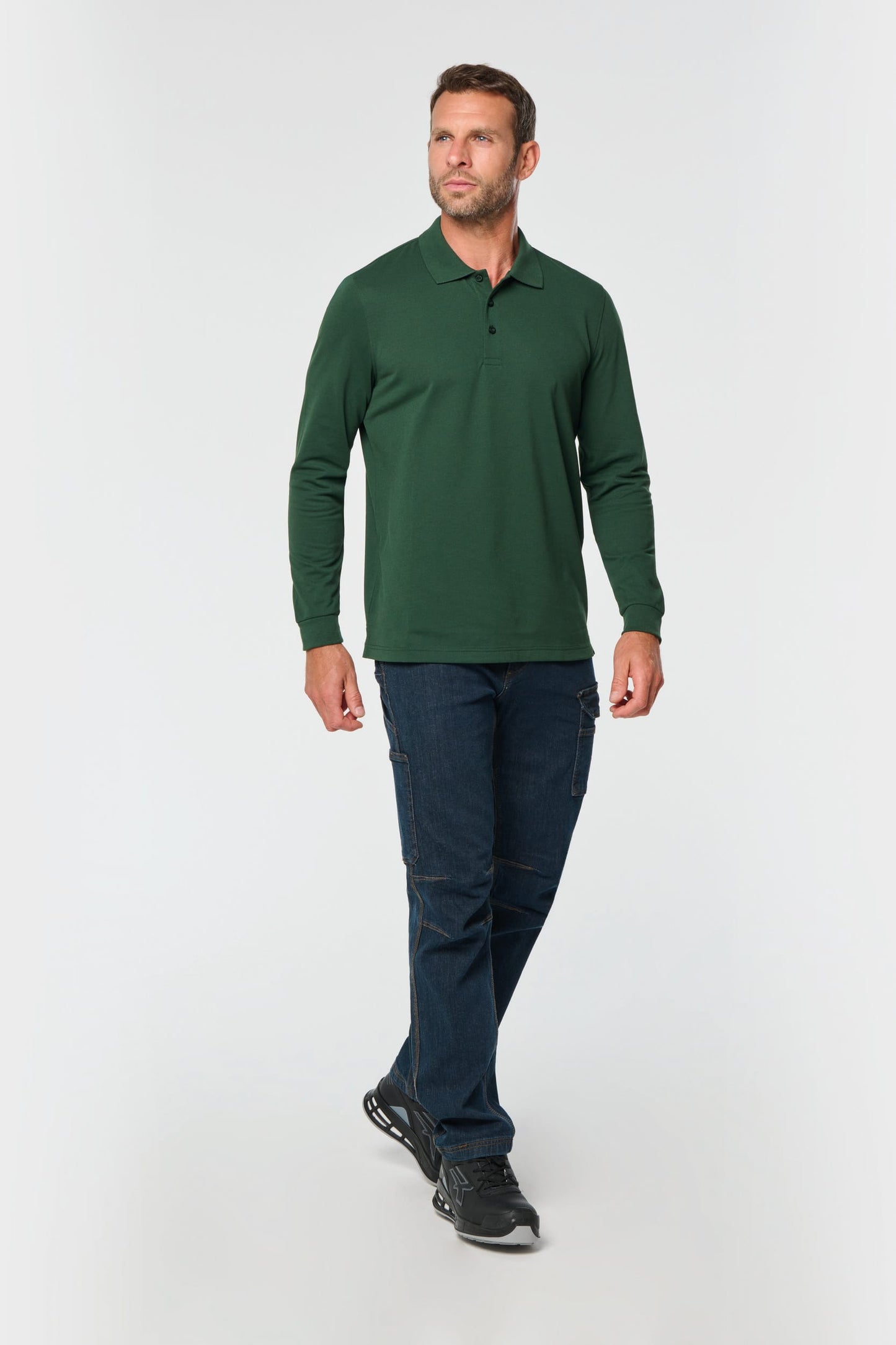 Polo Antibacteriano manga larga hombre WK. Designed To Work WK276