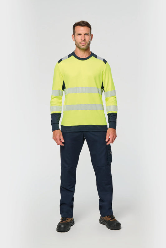 Camiseta de seguridad reciclada cuello redondo manga larga unisex WK. Designed To Work WK361