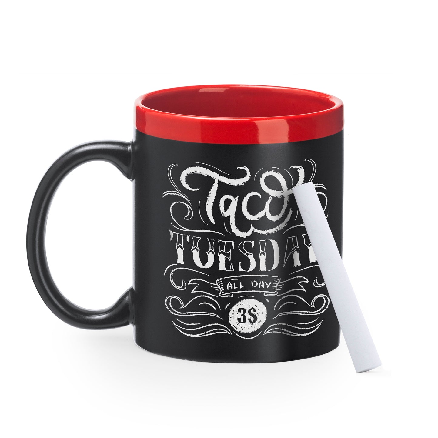 Taza pizarra con capacidad de 350 ml.